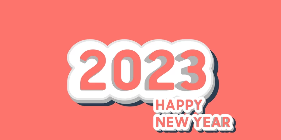 2023新年春节兔年数字字体特效插画背景海报AI矢量设计素材模板【107】